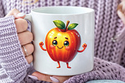 Watercolor Funny Apple Clipart, an Illustration by CraftArtStudio (Thumbnail 5 of 6)