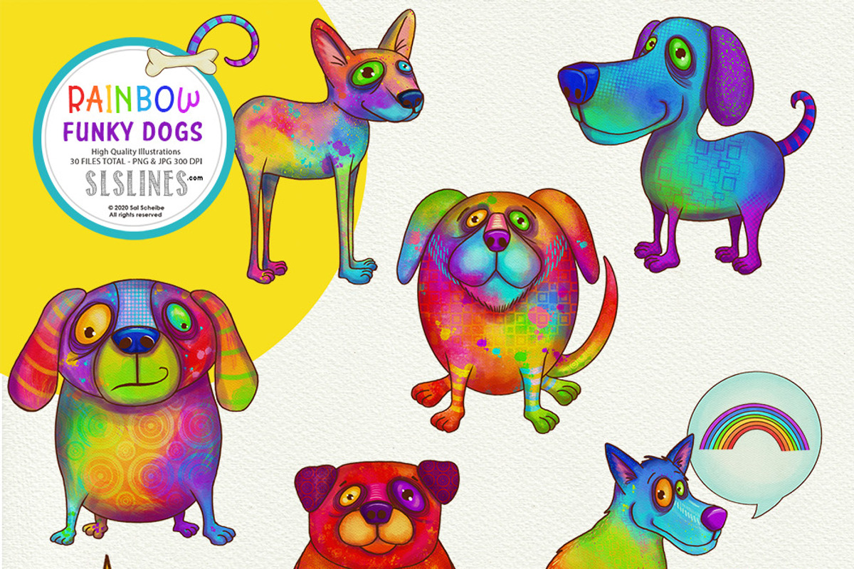 Rainbow Funky Dog Illustrations PNG, an Illustration by SLS Lines (Photo 10 of 10)