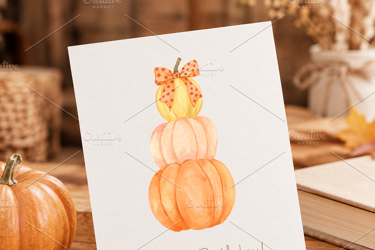 Watercolor Pumpkin Clipart PNG, an Object Illustration by PatternPalette (Photo 3 of 5)