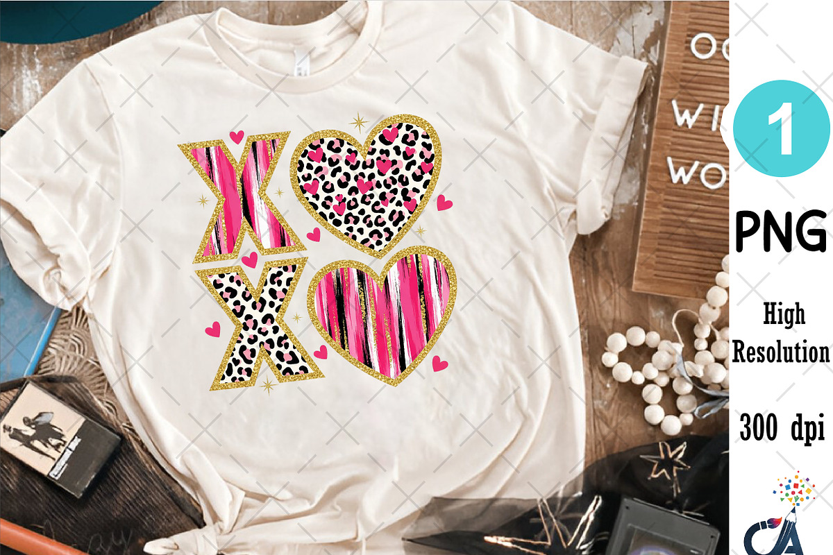 XOXO Valentine Day Heart Brushstroke, an Illustration by Creative Art (Photo 4 of 6)