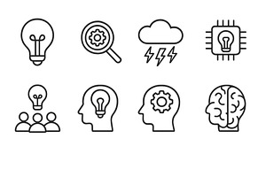 Collection of web icons representing, a Technology Illustration by ZinetroN