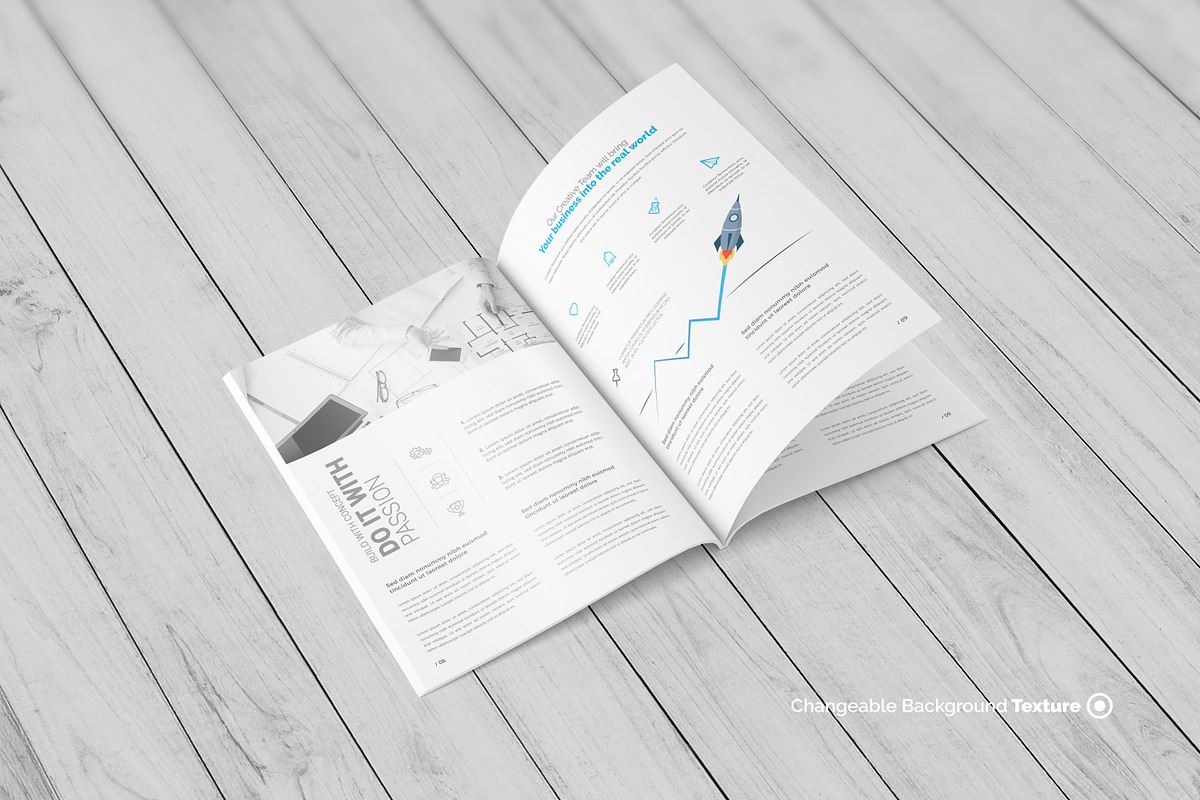 A4 Magazine / Brochure Mock-Up, a Books & Magazine Mockup by Toasin Studio