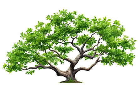 Tree with green leaves on white background, a Nature Photo by AlyaAnd