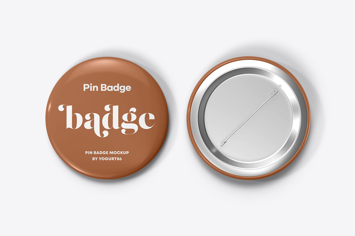 Pin Badge Mock-up, a Merchandise Mockup by Yogurt86 (Photo 2 of 16)