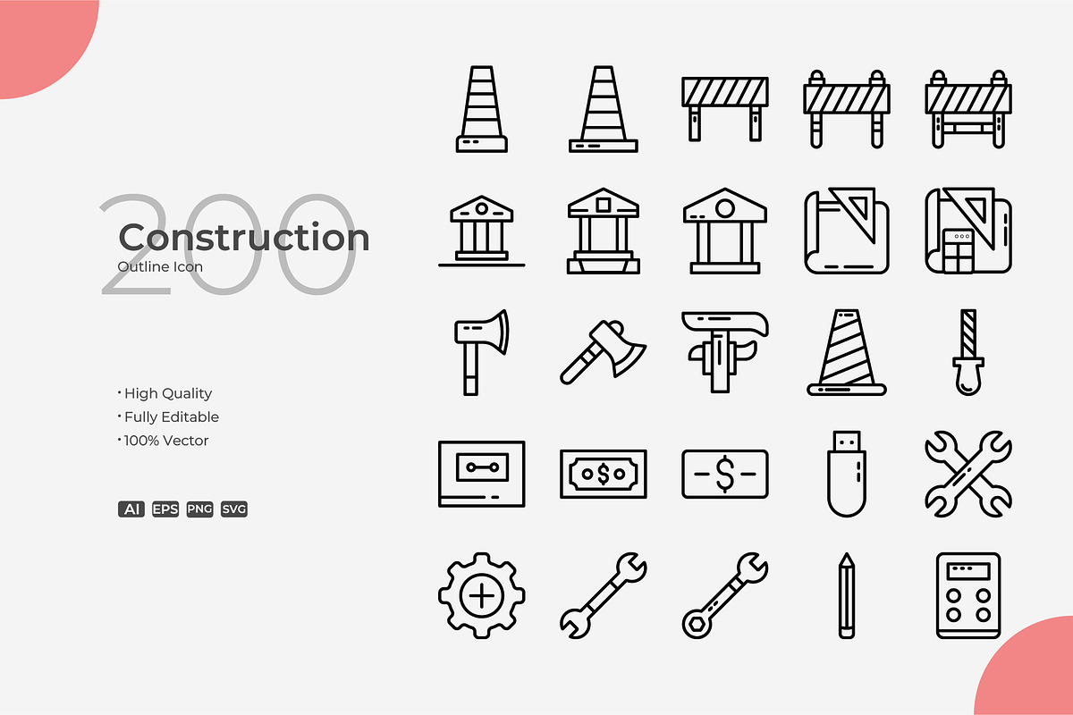Construction Outline Icons, an Outline Icon by Bloodline
