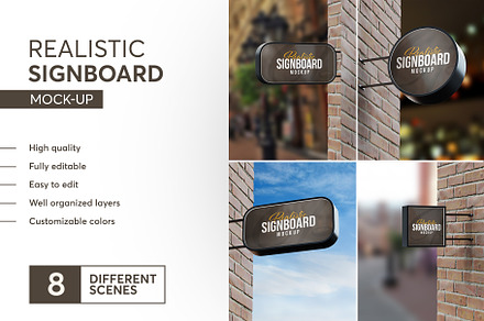 Realistic Signboard Mock-up