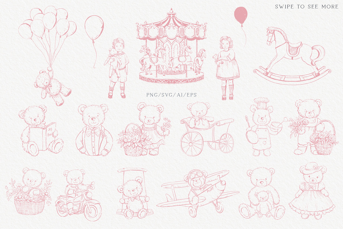 Vintage nursery clipart bundle, an Object Illustration by Sensual Art (Photo 4 of 13)
