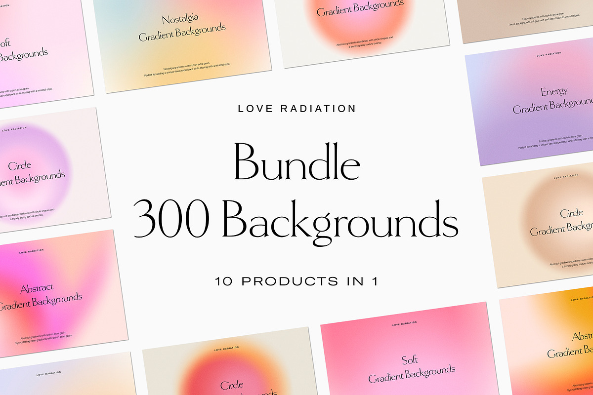 BUNDLE Grainy Gradient Backgrounds, an Object Graphic by Love Radiation Studio (Photo 1 of 23)