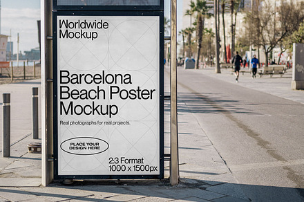 Barcelona Beach Poster Mockup