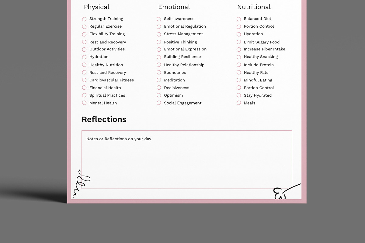Daily Wellness Checklist Template, a Stationery Template by MightyDesign (Photo 5 of 8)