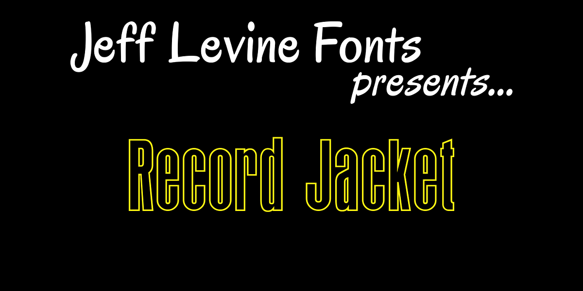 Record Jacket JNL, a Sans Serif Font by Jeff Levine Fonts