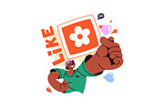 Social networks, media concepts set, a Technology Illustration by PaperTrident (Thumbnail 12 of 17)