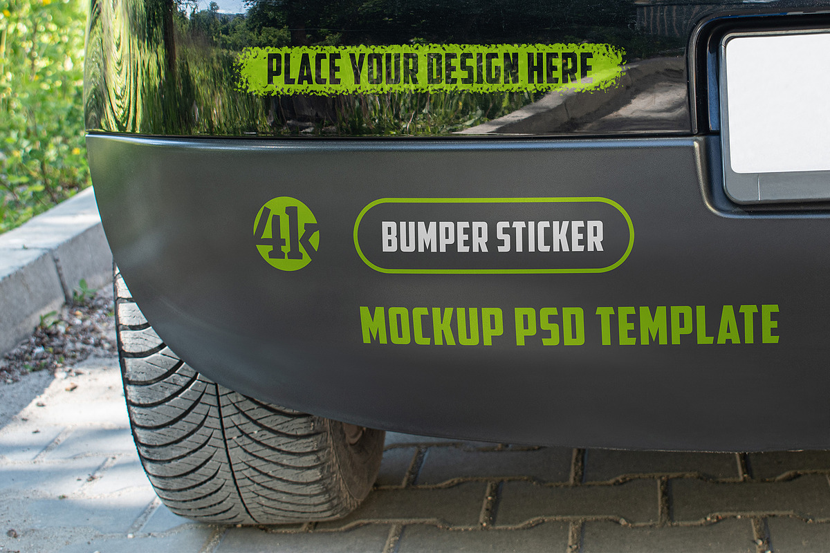 Bumper Sticker Mockup, an Advertising Mockup by Country4k (Photo 1 of 2)