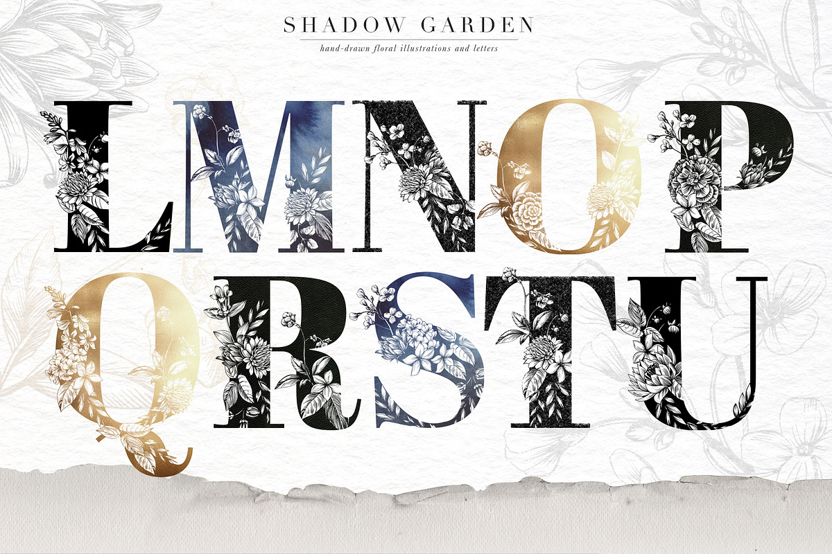 Shadow Garden Botanical Monograms, an Illustration by Eclectic Anthology (Photo 7 of 15)