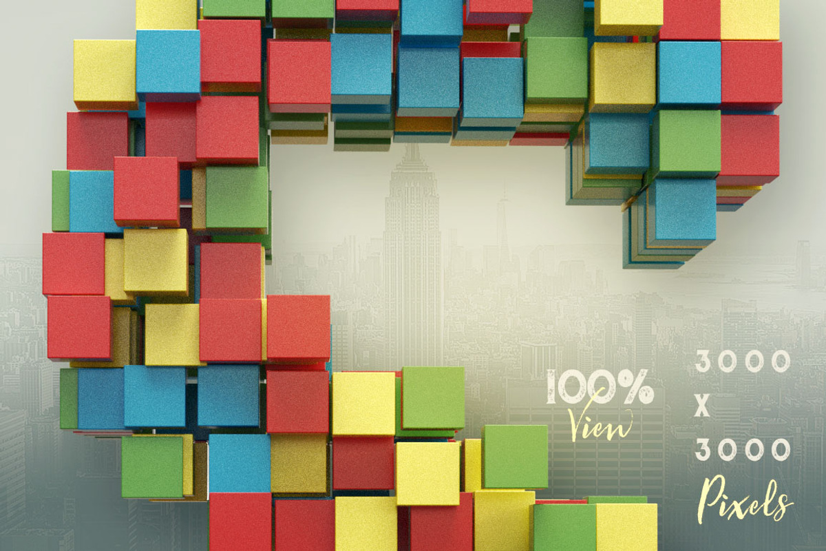 Color Cubes - 3D Lettering, a Graphic by MIIM