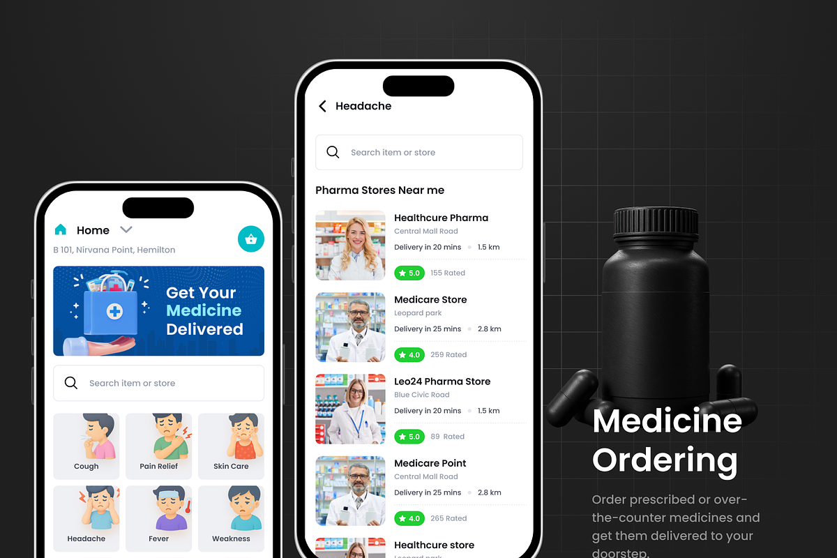 Medicine Ordering App | DeliMed, an UI Kit Template by Opus LabWorks (Photo 9 of 11)