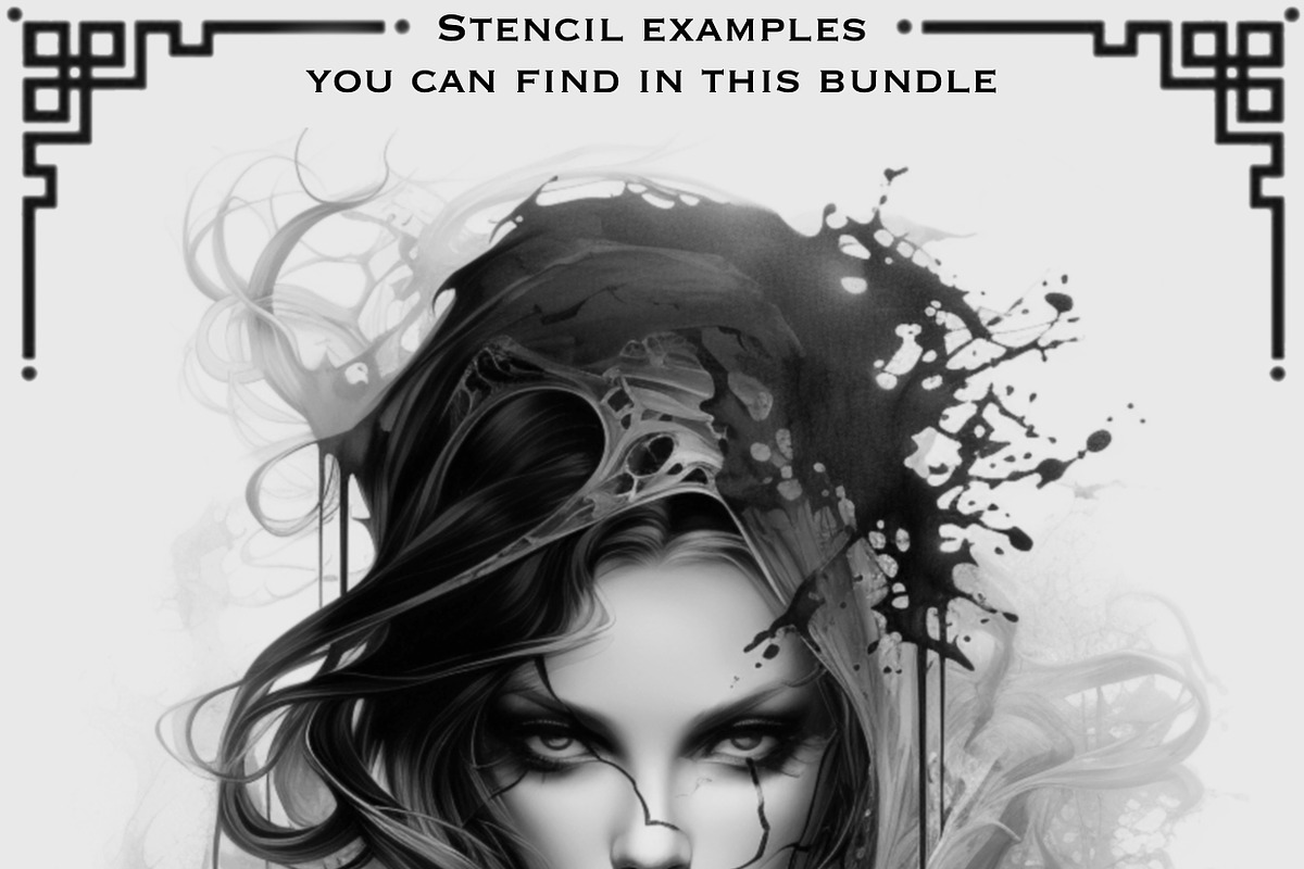 Gothic Girls tattoo flash bundle, a Brush Add-On by ProcreateInk (Photo 10 of 11)