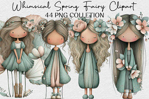 Whimsical Spring Fairy Clipart, an Illustration by DreamCafeArt