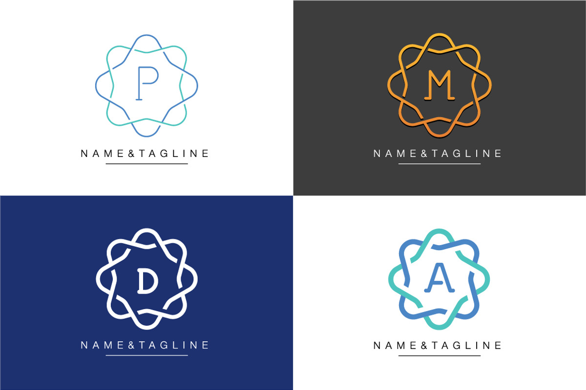 Elegant flower monogram template, a Branding & Logo Template by WORAKAMON Design Studio (Photo 1 of 5)