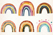 Vintage Retro Rainbow Clipart, an Illustration by Libby Wishes (Thumbnail 2 of 7)