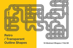 Retro Transparent Outline Shapes V02, a Graphic by dvtchk