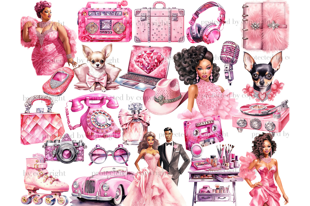 Fashion Black Girl Clipart PNG, a Person Illustration by GlamArtZhanna (Photo 2 of 5)