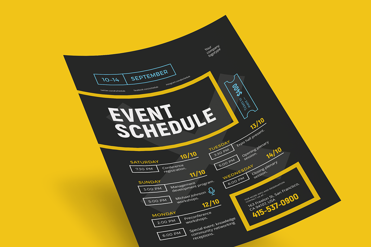 Schedule Event Poster Template, a Poster Template by Danil Polshin