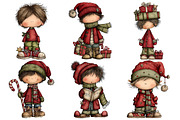 Whimsical Christmas Boy Clipart, an Illustration by Pixels.Craft (Thumbnail 6 of 6)