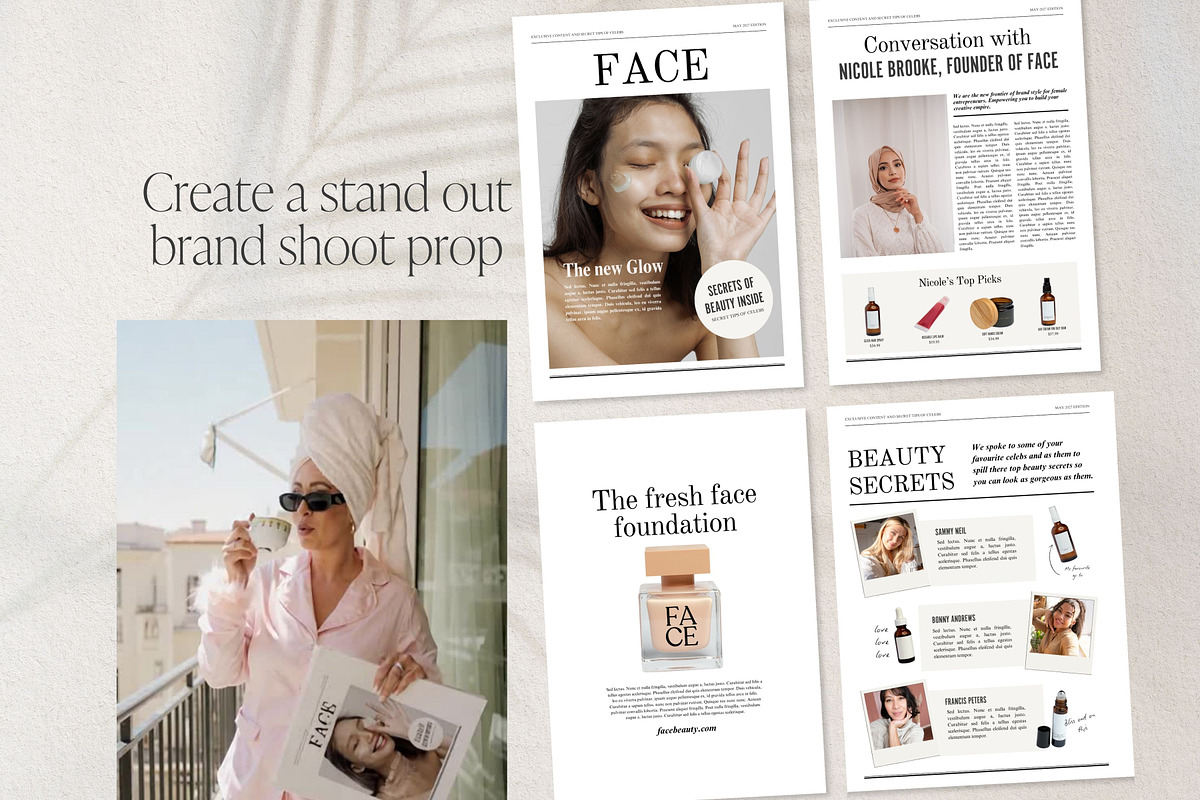 Colour Newspaper Template Canva Edit