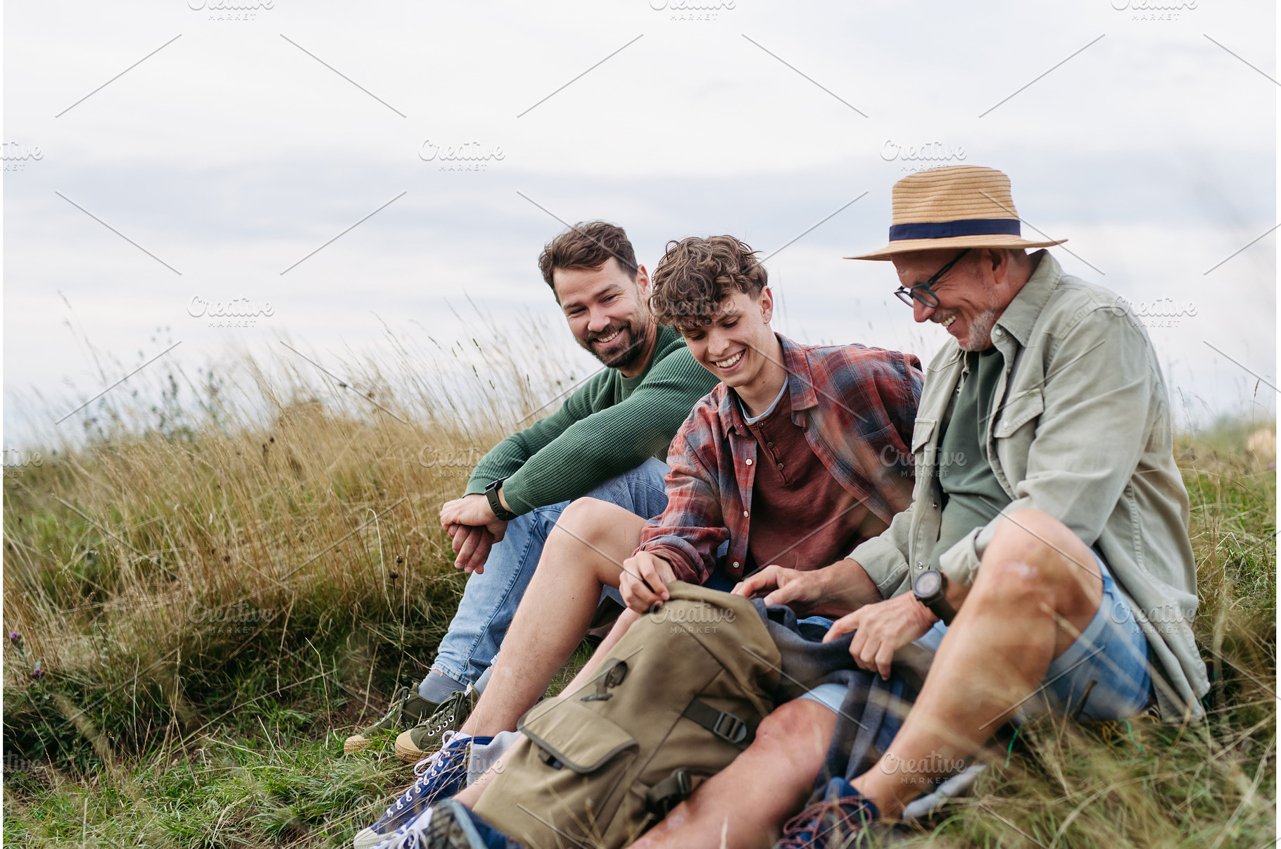 Grandfather, father and teen boy, a Person Photo by HalfPoint