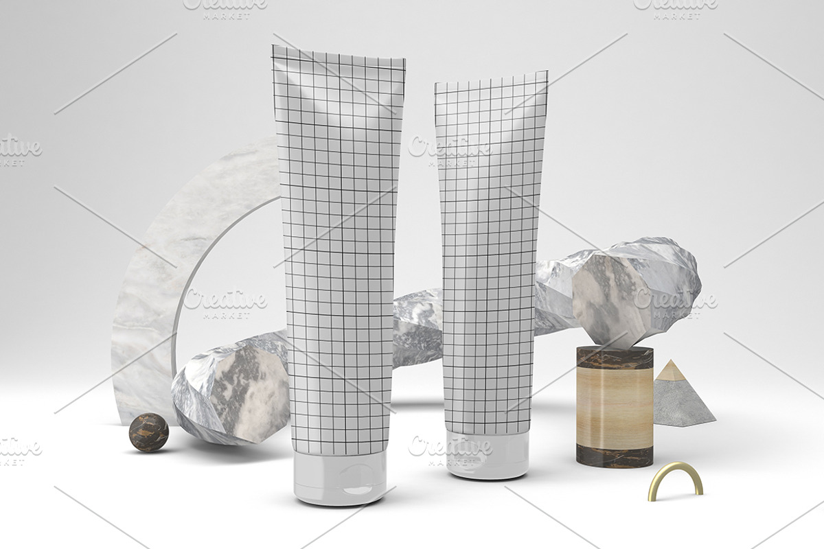 Abstract Cream Tube Mockup, a Packaging Mockup by Qaleb Studio (Photo 1 of 2)