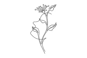 Line Art Natural Beauty Woman
