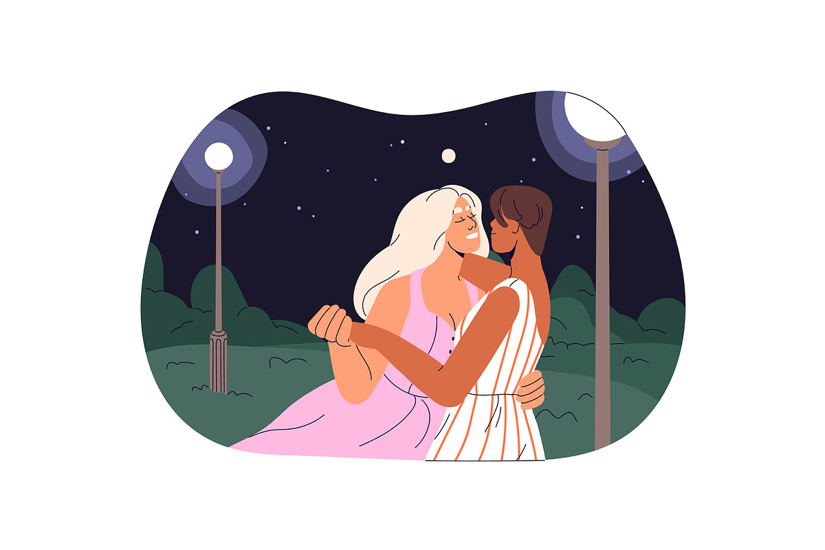 Love couples on romantic date set, a Person Illustration by PaperTrident (Photo 3 of 9)
