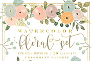 peach watercolor floral clipart set, a Graphic by Freshmint Paperie (Thumbnail 2 of 2)