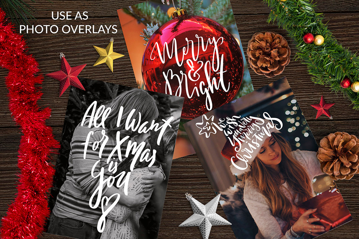 Christmas Lettering Quotes & Clipart, a Decorative Illustration by PicByKate (Photo 4 of 7)
