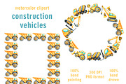 Construction vehicles watercolor set, a Transportation Illustration by SabinaWatercolorArt (Thumbnail 13 of 20)