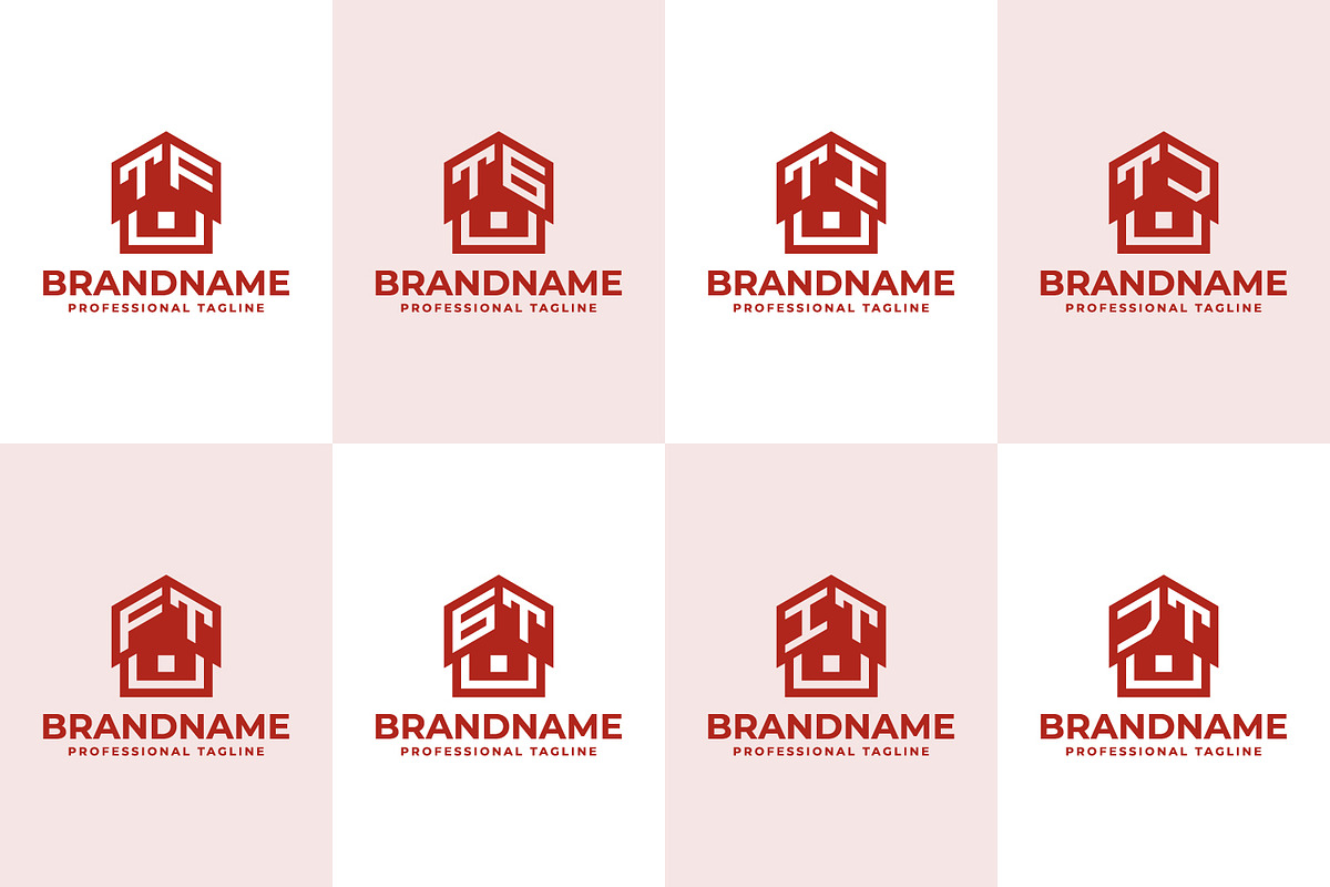 Letters TF FT TG GT TI IT TJ JT Home, a Branding & Logo Template by Pray Art Design Studio