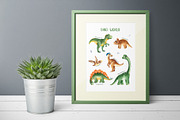 Dino World. Watercolor collection., an Animal Illustration by Kate_Rina (Thumbnail 5 of 16)