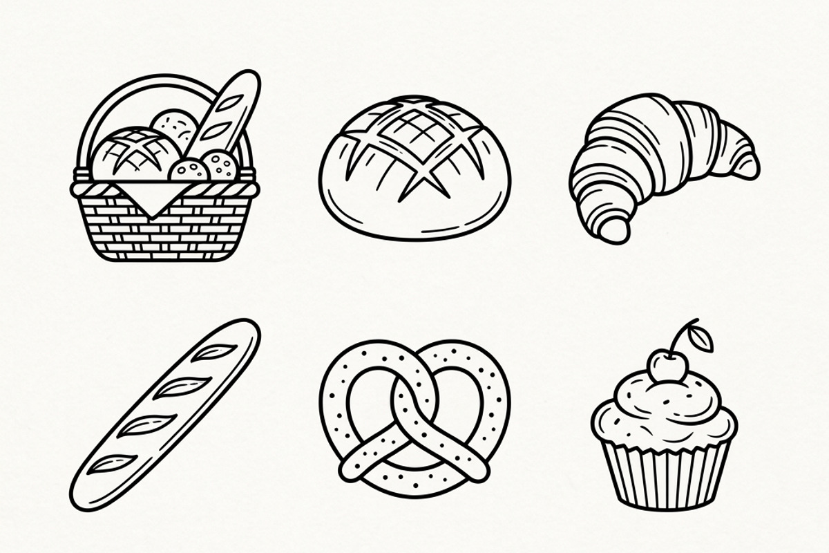 Bundles Set Bakery Packaging Icons, an Outline Icon by adenpinkstore (Photo 3 of 12)