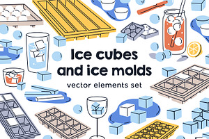 Ice cubes in trays and molds set, an Object Illustration by Good Studio