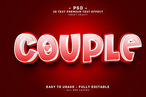 Couple 3D Editable Psd Text Effect, a Layer Style Add-On by Md Jahidul99