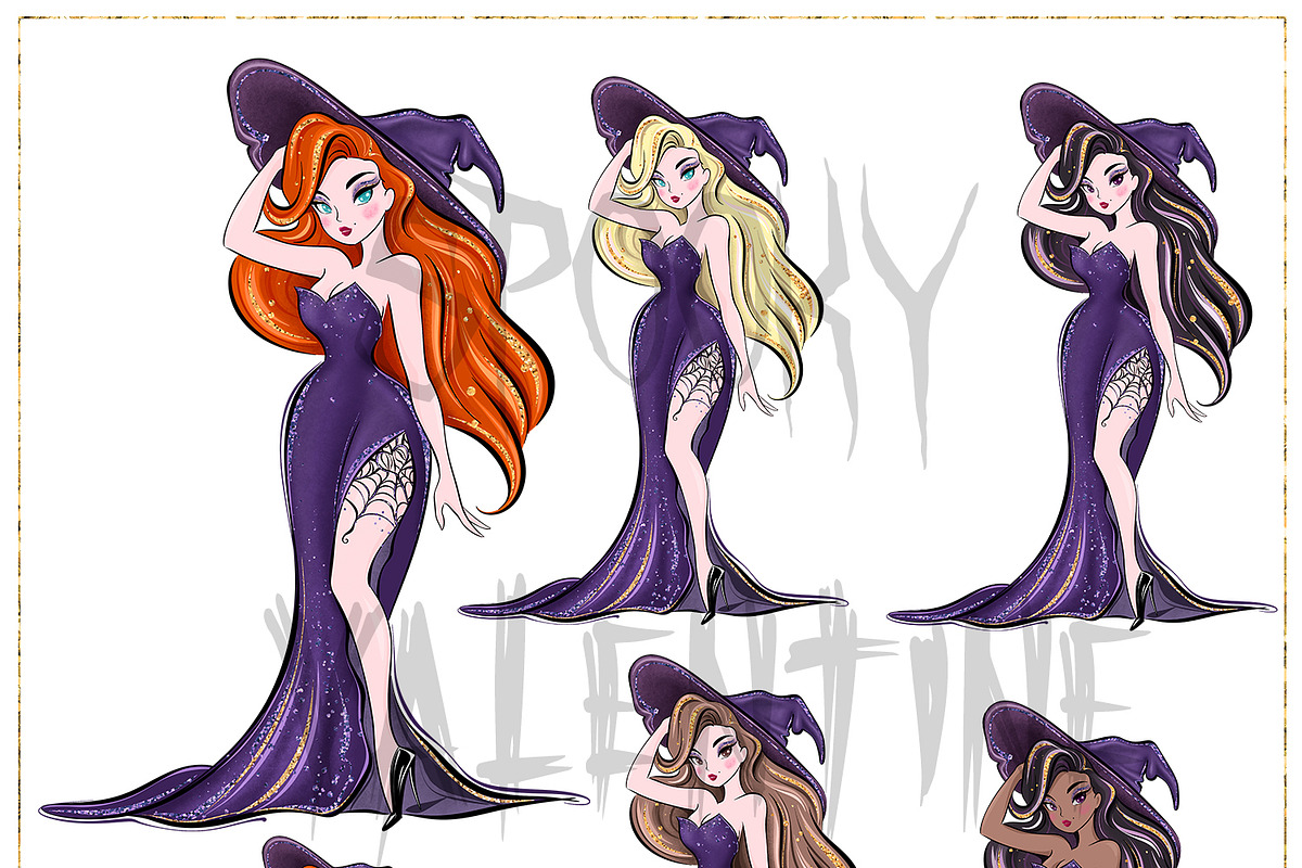 Boujee Witch Hand Drawn Clipart, a Decorative Illustration by Masha  Studio (Photo 2 of 5)
