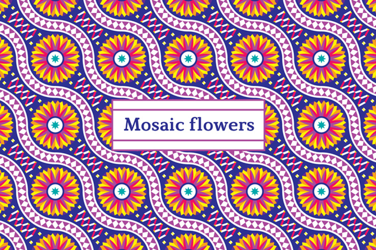 Mosaic flowers—Festive patterns, a Pattern Graphic by Zhurov (Photo 10 of 12)