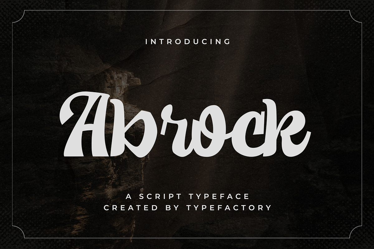 Abrock - Script Typeface, a Script Font by Typefactoryco (Photo 1 of 8)