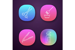 Hairdress App Icons Set