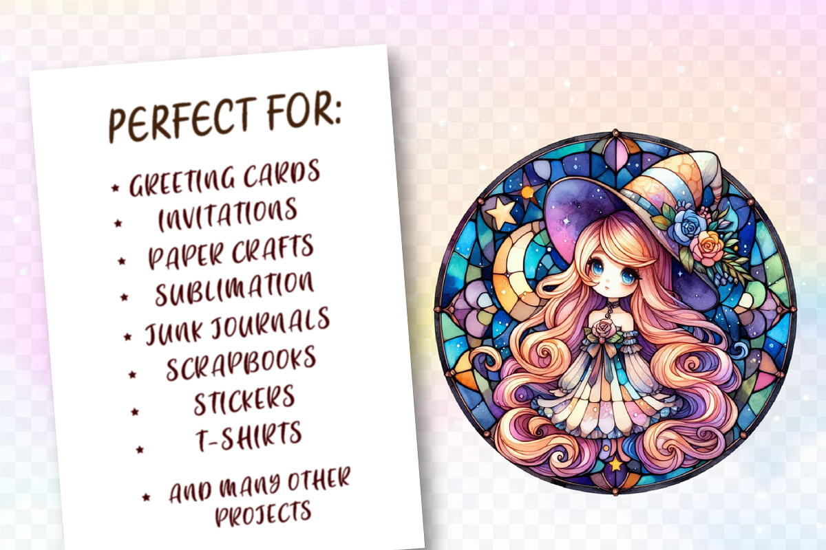 Stained Glass Witch Sublimation, a Work Illustration by Dream Creation (Photo 2 of 5)