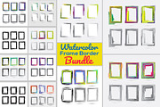 Bundle Watercolor Frame Border, a Texture Graphic by MRI STUDIO (Thumbnail 1 of 16)