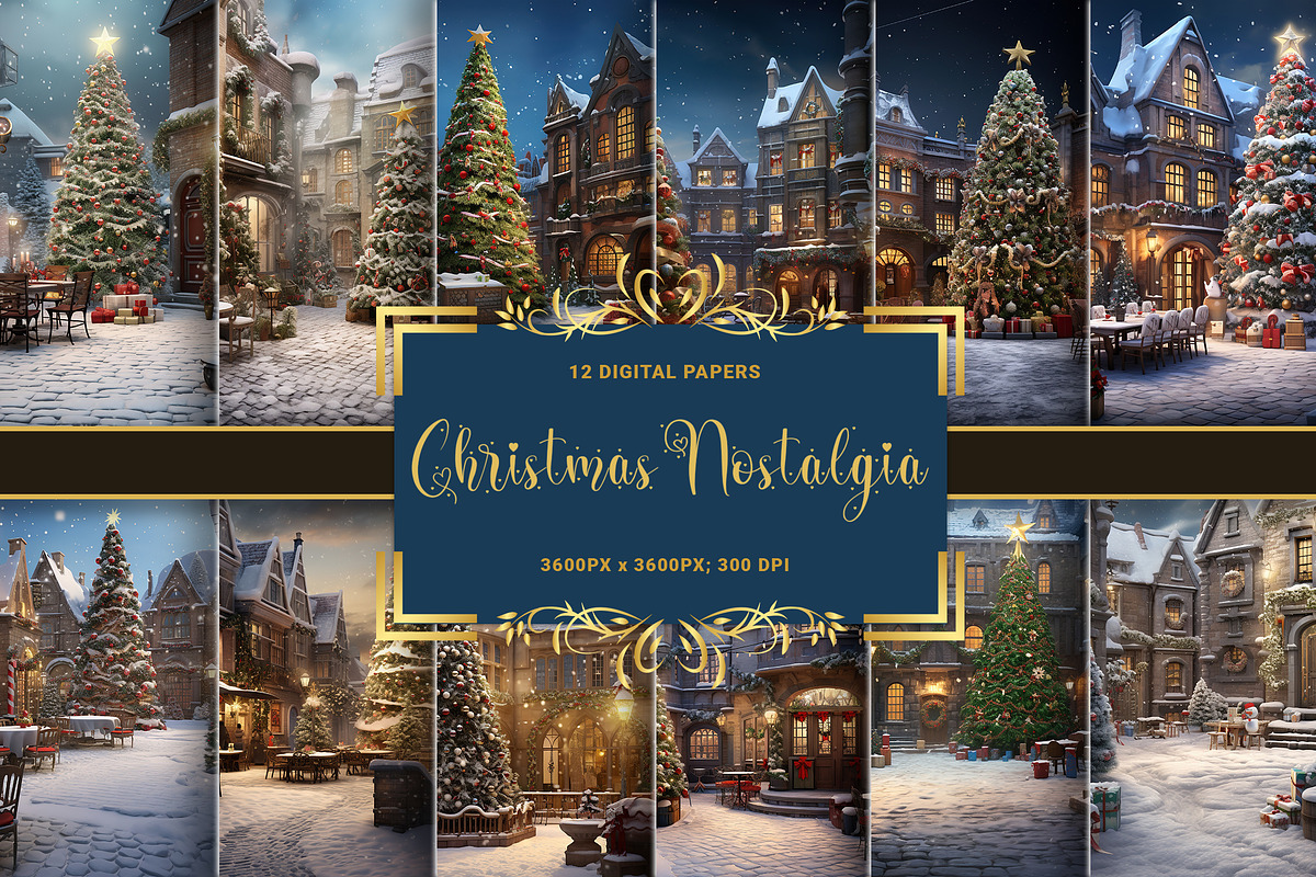 Christmas Nostalgia - Digital Papers, a Background Graphic by Fun Digital (Photo 1 of 3)