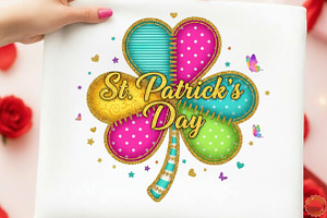 Patchwork St Patrick’s Day Shamrock, an Illustration by designcity5