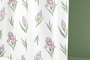 Iris Floral Clipart & Pattern Set, a Pattern Graphic by tetiartline (Thumbnail 4 of 5)